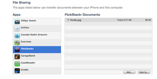 iTunes File Sharing
